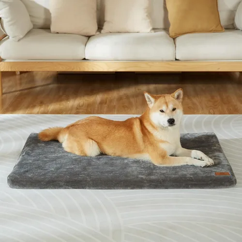 Vista 19 de LIORCE Cama para perros pequeños, almohadilla para jaula para cachorros con funda extraíble lavable y forro impermeable, tapete de espuma