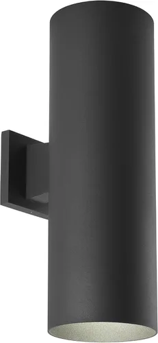Vista 2 de Progress Lighting Aplique de pared cilíndrico de 6 pulgadas, 2 luces modernas de montaje en pared arriba y abajo, iluminación interior y exterior