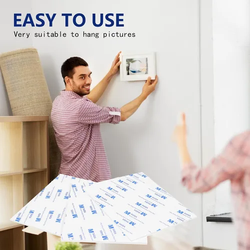 Vista 6 de 100 cintas de espuma de doble cara, cinta de montaje resistente, impermeable, extraíble, almohadilla adhesiva para automóvil, hogar, decoración