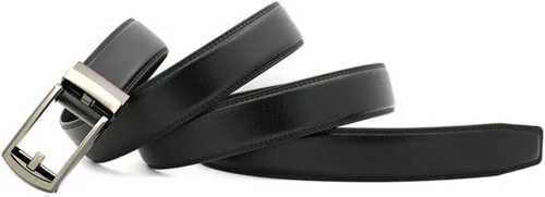Vista 4 de Cinturón de cuero genuino cómodo para hombre con hebilla de un clic, apto para 27-46