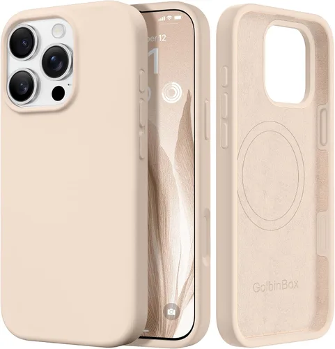 Vista 45 de GolbinBox Funda magnética para iPhone 17, compatible con MagSafe, cubierta de silicona integrada para control de cámara, funda de silicona líquida a