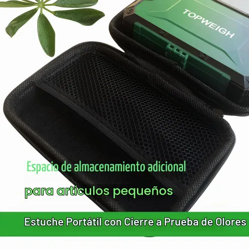 Vista 4 de Báscula de bolsillo, 17.64 oz x 0.00 oz, doble alimentación, báscula de joyería de gramo de precisión con estuche con cremallera, báscula digital