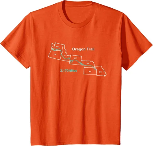 Vista 59 de Route Map of The Oregon National Historic Trail T-Shirt Asphalt Grey