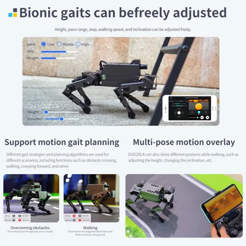 Vista 8 de Yahboom Raspberry Pi 5 Adultos AI Modelo Grande Robot Perro Python Programación 12 articulaciones Biónico Perro Mecánico DOGZILLA Reconocimiento