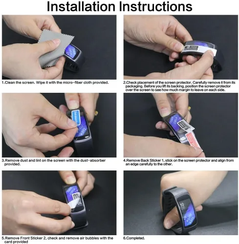 Vista 3 de youkei - Protector de pantalla compatible con Huawei Band 6, cobertura completa premium de alta definición Ultra HD transparente, compatible