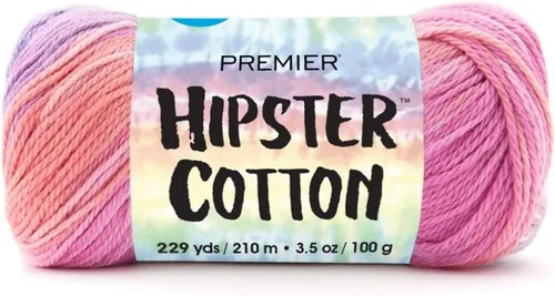 Vista 14 de Premier Yarns Hilo Hipster de Algodón, Hilo Ideal para Tejer a Ganchillo y Palillos, 100% Algodón y Hilo Ligero, Lavado a Máquina, Patines de Roller