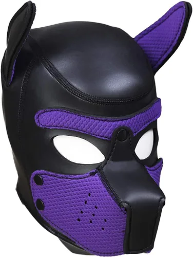 Vista 8 de Neoprene Dog Puppy Hood Mask with Detachable Muzzle Full Face Animal Head Mask for Halloween