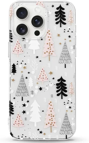 Vista 24 de LCHULLE Compatible con iPhone SE 2022/2020 Funda para iPhone 8 iPhone 7 Funda de Navidad Santa Vacaciones Diseño Transparente Claro Mujeres Hombres