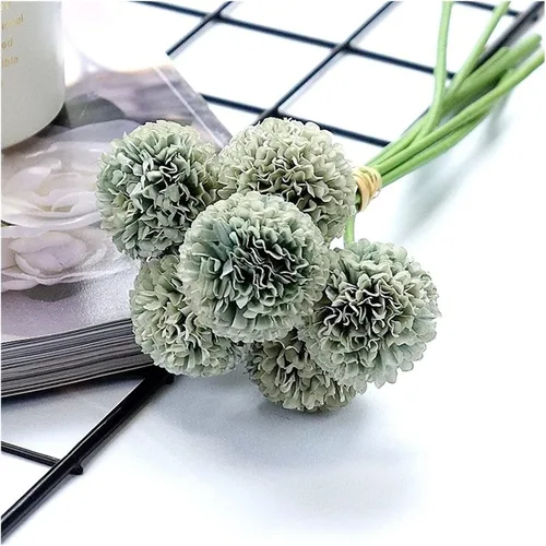 Vista 8 de HEXEH Artificial Flowers 6Pcs/Bundle mini Chrysanthemum Flower Ball Silk Artificial Flowers for Wedding Decoration Bridal Flores Decoration Bouquets