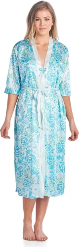 Vista 13 de Casual Nights Conjunto de bata y camisón de satén de 2 piezas para mujer Bordado Azul