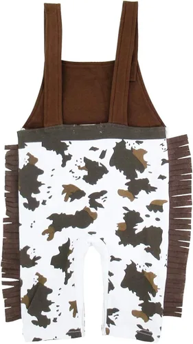 Vista 3 de A&J DESIGN Conjunto de mameluco vaquero para bebé con bufanda y sombrero