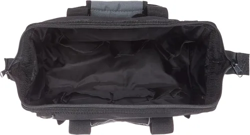 Vista 3 de Amazon Basics Base duradera resistente al desgaste, bolsa estándar pequeña con correa, 12 pulgadas, negro y gris