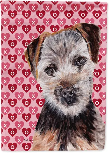 Vista 277 de Caroline's Treasures SS4484GF Bandera de jardín con diseño de bulldog inglés y corazones para el Día de San Valentín, bandera decorativa para patio