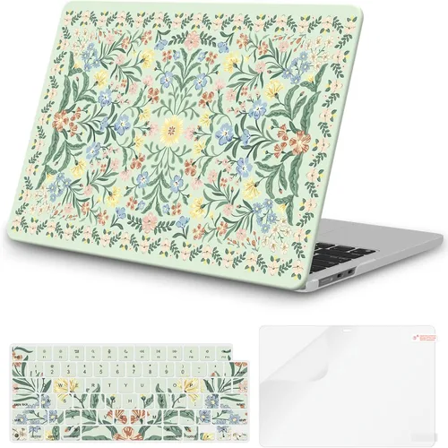 Vista 17 de iCasso para M4 MacBook Air de 13 pulgadas Funda 2025 2024-2022 M3 M2 Modelo A 3240 A3113 A2681, Funda de plástico de patrón protector resistente