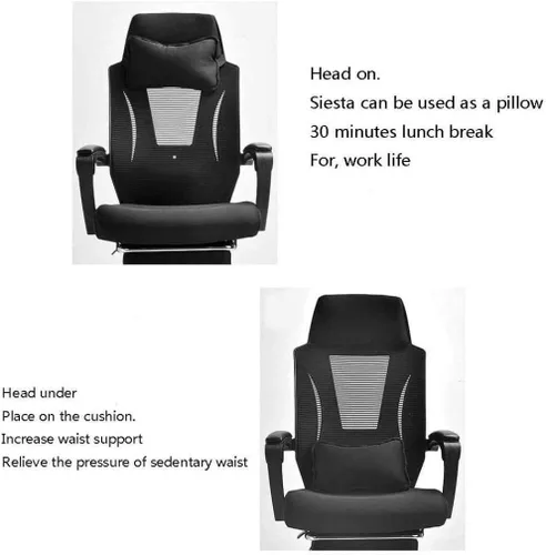 Vista 2 de Casa Silla de oficina reclinable Capacidad ergonómica de malla para computadora reclinable ejecutiva giratoria ejecutiva silla de escritorio