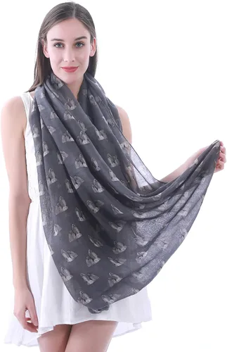 Vista 5 de Lina & Lily Shih Tzu - Bufanda ligera con estampado de perro para mujer, regalo para amantes de perros