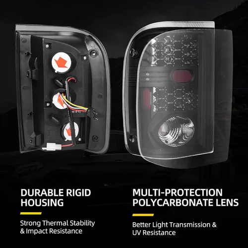 Vista 2 de DWVO Conjunto de luces traseras compatibles con Ford Ranger 01-05 2001 2002 2003 2004 2005 luces traseras de repuesto LED