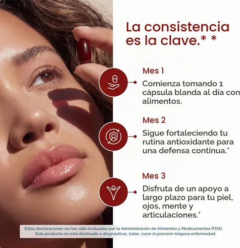 Vista 8 de Astaxantina Suplemento antioxidante de 12 mg – Fuente natural de microalgas – Softgel a base de lípidos para una mayor absorción – Apoyo cognitivo