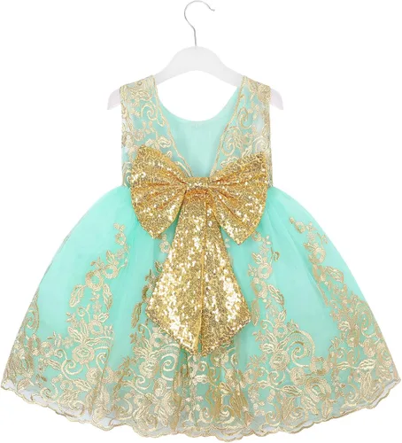 Vista 4 de Kantenia Vestido de fiesta para niñas vestido de princesa con flores bordado elegante vestido de graduación vestido de dama de honor para boda