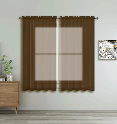 Vista 32 de WPM - Cortinas traslúcidas de color beige de 60 pulgadas de ancho x 95 pulgadas de largo, 2 paneles tratamiento de ventana para sala de estar