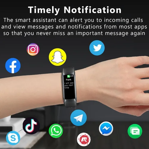 Vista 5 de Rastreador de Fitness con Monitor de Frecuencia Cardíaca/Oxígeno en Sangre/Sueño, Más de 20 Modos Deportivos Relojes Inteligentes