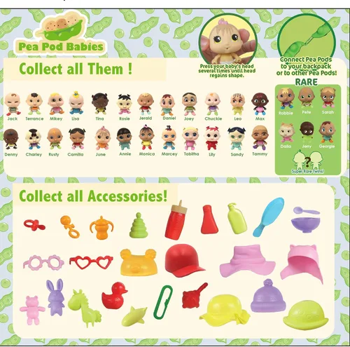 Vista 6 de Nature Bound Pea Pod Babies Bundle – Juguetes coleccionables sorpresa misteriosos con mini bebé, ropa y accesorios – Muñeca pequeña