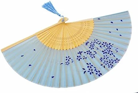 Vista 2 de Abanico plegable de bolsillo de Amajiji, hecho a mano, de seda, de 8.27, elegante y moderno