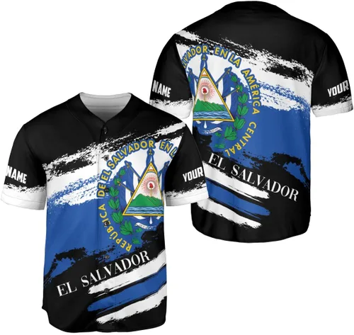 Vista 7 de Personalizado El Salvador Camiseta De Béisbol, Camisa Personalizada Hombres Orgullosos Camisetas De La Bandera De El Salvador, Camisas Del Salvador