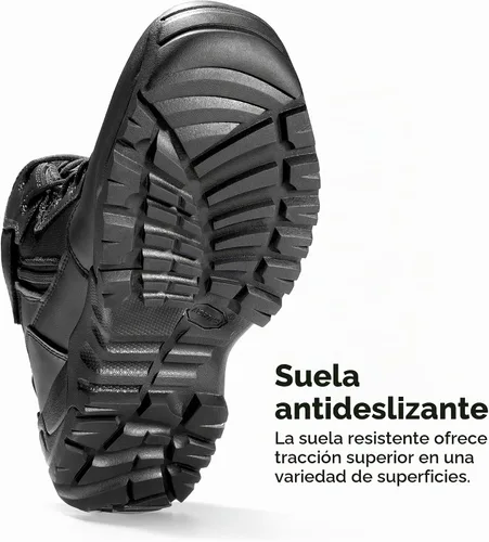 Vista 6 de NORTIV 8 Mens Military Tactical Work Boots Side Zip Negro