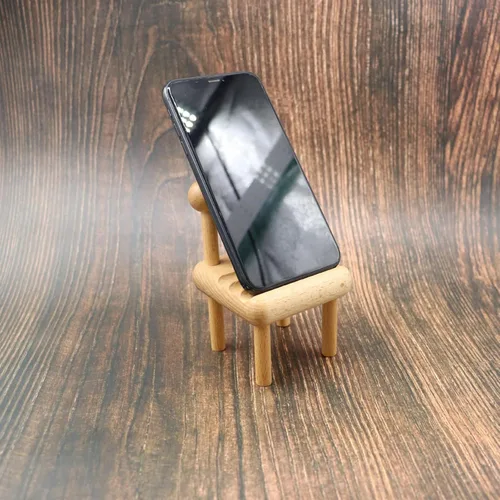Vista 3 de Soporte de madera para teléfono celular, soporte desmontable para teléfono celular, soporte para teléfono inteligente adecuado para todos