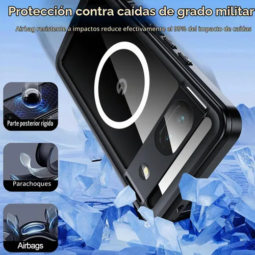 Vista 3 de Oneagle para Google Pixel 10 Pro XL Funda impermeable [Compatible con MagSafe], Funda Pixel 10 Pro XL resistente de 360° [IP68 bajo el agua]