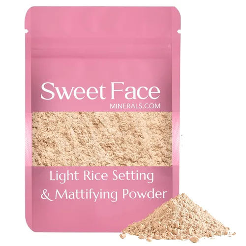 Vista 13 de RICE SETTING POWDER BULK REFILL - Base de maquillaje mineral mate para piel desnuda transparente SPF 20 (1 onza, polvo de arroz claro)