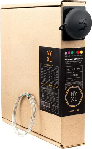 Vista 20 de D'Addario cuerdas para guitarra eléctrica, NYXL niqueladas, NYXL1152, calibre medio/pesado superior 11-52, juego de 6 cuerdas, paquete de 1