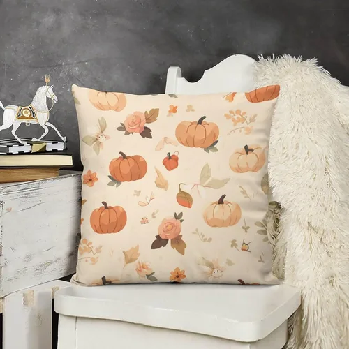 Vista 12 de Fundas cuadradas decorativas de Acción de Gracias, diseño de pájaros, flores, decoración del hogar, 12 x 12 pulgadas, otoño, Acción de Gracias