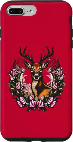 Vista 11 de Arkansas Deer with Antlers and Apple Blossom Tattoo Art Case for iPhone 17