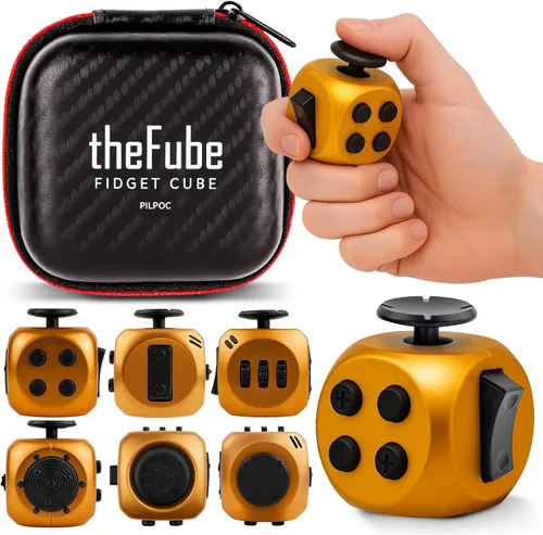 Vista 21 de PILPOC theFube Cubo Fidget con 12 lados - Juguetes prácticos para la ansiedad para niños y adultos - Dados fidget para aliviar el estrés