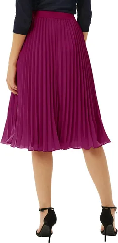 Vista 75 de GRACE KARIN - Falda plisada de gasa para mujer, con cintura alta y elástica, vuelo, corte acampanado y longitud por debajo de la rodilla