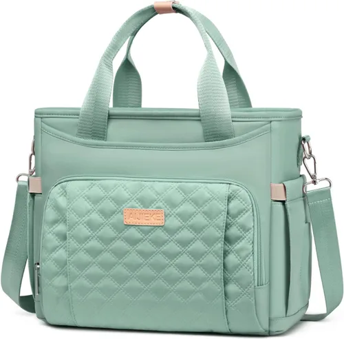 Vista 15 de AIJIEKE Lonchera térmica para hombres y mujeres, lonchera, bolsa de almuerzo para el trabajo, bolsa enfriadora grande a prueba de fugas con correa