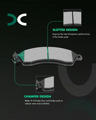 Vista 2 de SCITOO Kits de pastillas de freno semimetálicas D412 Reemplazo delantero 87-92 para Chevrolet para Camaro,88-96 para Chevrolet para Corvette,94-00