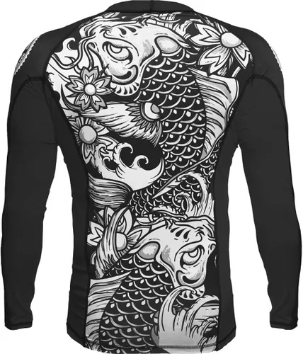 Vista 2 de Hardcore Training Camiseta de compresión para hombre, manga larga, Jiu Jitsu, MMA No-Gi, BJJ apretada, capa base de combate