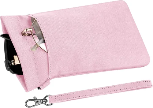 Vista 8 de Fintie Bolsa doble para lentes con correa de transporte, funda portátil de microfibra suave para gafas de sol