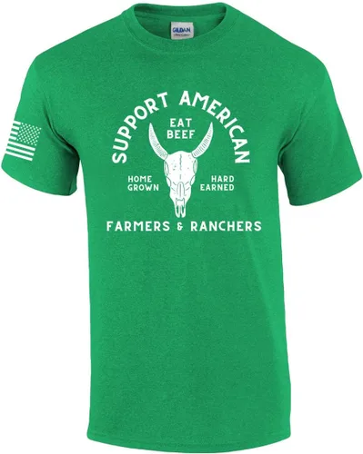Vista 9 de Camiseta de manga corta con texto en inglés "Support American Farmers and Ranchers Eat Bebe