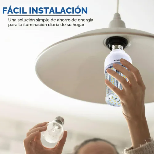 Vista 6 de Amazon - Bombilla LED de maíz de 35 W, base E26, 5000 lúmenes, 5000 lúmenes, 5000 K, luz diurna, 100 V ~ 277 V, bombilla para interior y exterior