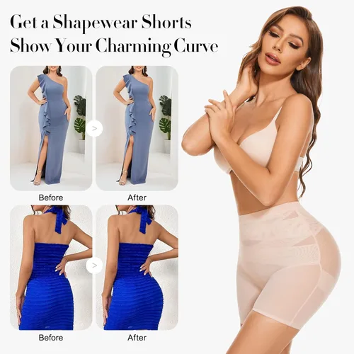 Vista 6 de YADIFEN Faja moldeadora para mujer, con control de abdomen, pantalones cortos moldeadores para debajo del vestido, adelgazantes de muslos, cintura