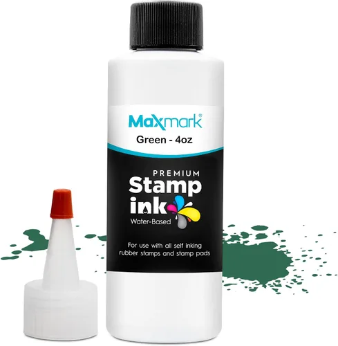 Vista 33 de MaxMark Premium - Tinta de recarga con punta de control en botella para sellos autoentintados, color negro - 1 onza