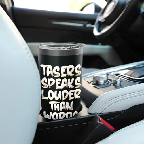 Vista 6 de Tasers Speak Louder Than Words - Vaso aislado de acero inoxidable eléctrico