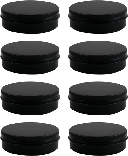 Vista 10 de 8 latas de aluminio redondas vacías con tapas de 4 onzas, color plateado Plata