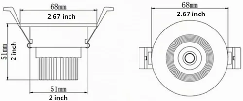 Vista 6 de LightingWill Downlight LED de 3 W, lámpara de techo empotrable de 2 pulgadas, 4000K-4500K blanco natural, foco COB regulable, ángulo de haz de 60°
