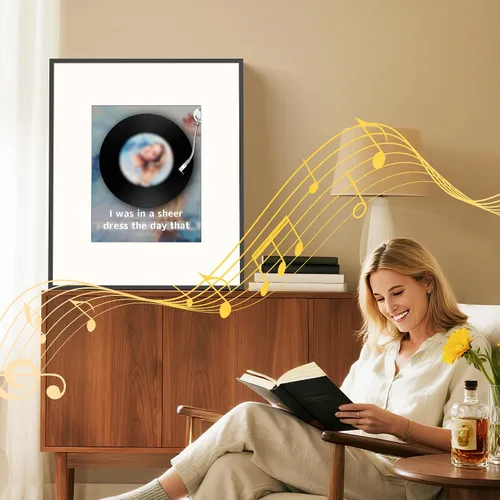 Vista 6 de Dragon Touch Marco de música con altavoz Bluetooth y marco de fotos digital Wi-Fi, marco de arte de 6 altavoces Hi-Fi para montaje en pared o mesa