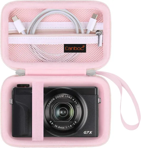 Vista 10 de Canboc Camera Case for Canon PowerShot G7 X Mark III/ G7X Mark II, Black Negro
